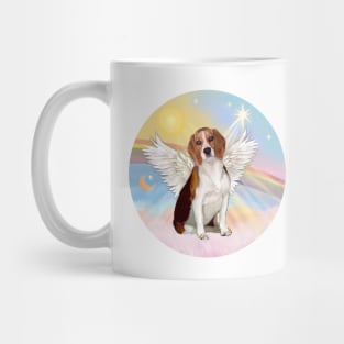 A Beagle Angel Floats in Heaven's Clouds Mug